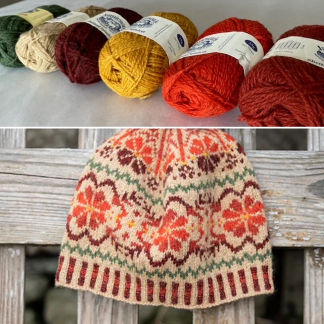 Shetland Wool Week 2023 Buggiflooer Beanie Hat Kit - Colourway 3