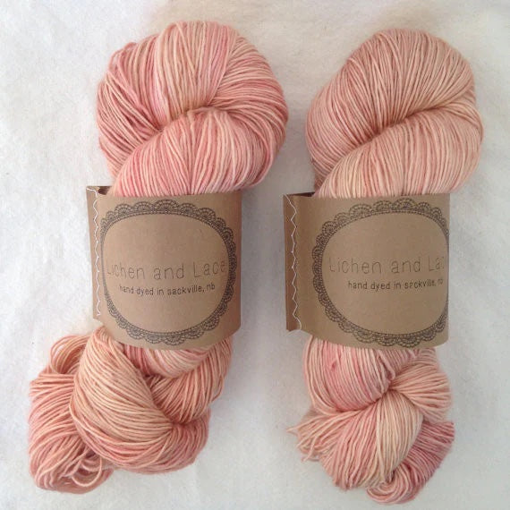 Lichen and Lace Organic Merino 80/20 Sock - Faded Rose